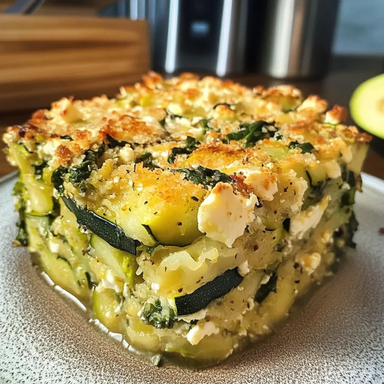 Baked Zucchini, Spinach, and Feta Casserole