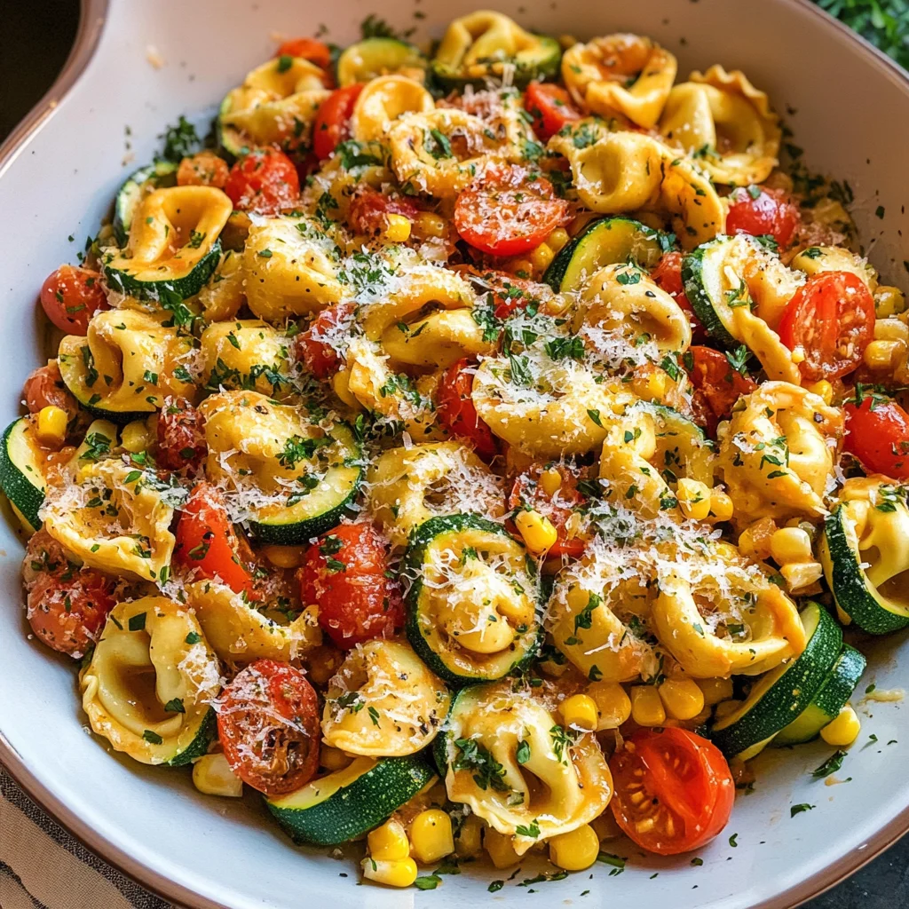 Cheese Tortellini with Summer Veggies