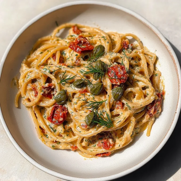 Creamy Sun-Dried Tomato Pasta with Capers and Dill