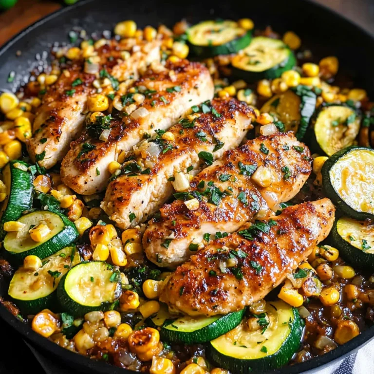 Garlic Butter Chicken with Zucchini and Corn - One-Pan, 30-Minute Meal