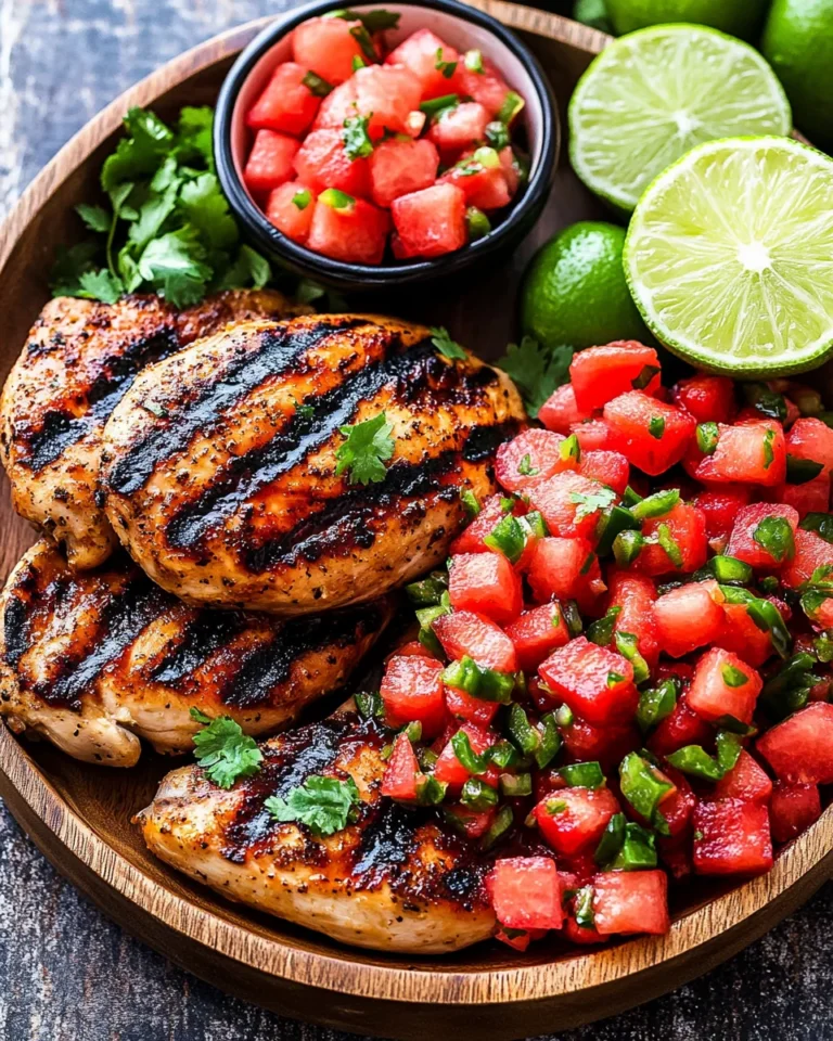 Grilled Honey Lime Chicken with Watermelon Salsa