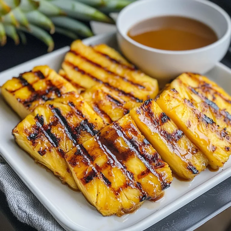 Grilled Pinapple with Cinnamon Honey Drizzle