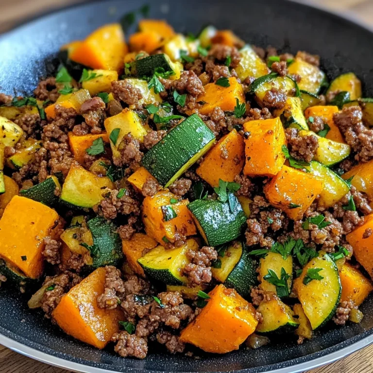 Ground Beef Zucchini Sweet Potato Skillet