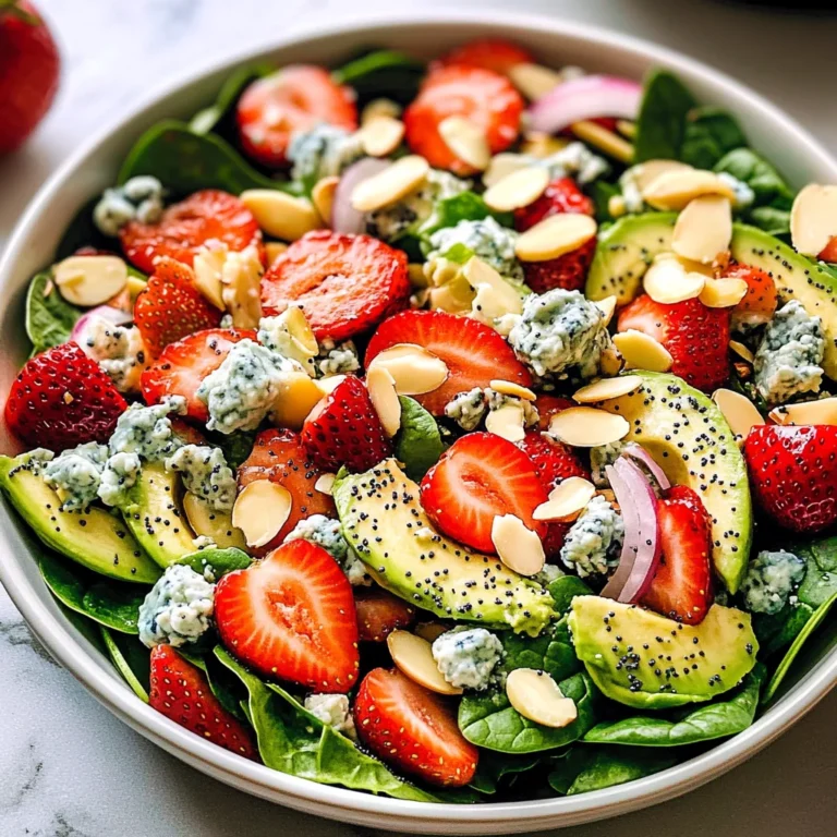 Strawberry Avocado Spinach Salad with Poppyseed Dressing