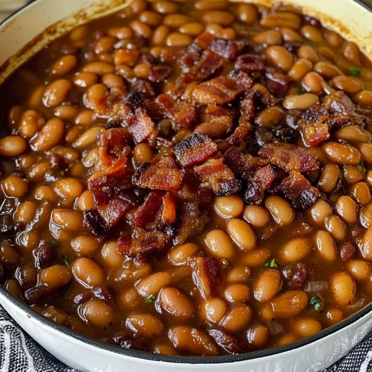 The Best Baked Beans Recipe with Turkey Bacon
