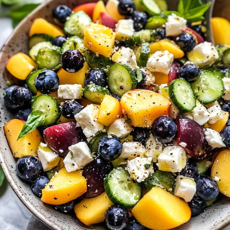 Blueberry Peach Feta Salad