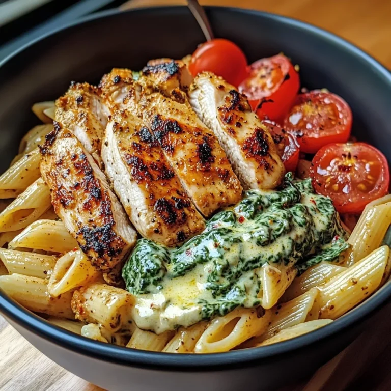 Cajun Chicken Pasta Bowl With Creamy Spinach Sauce