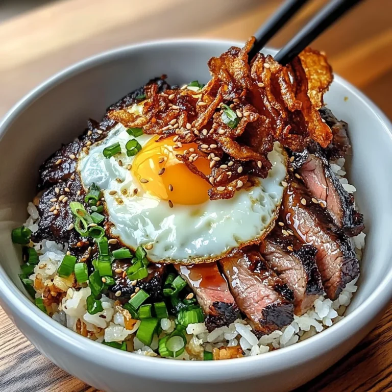 Char Siu Beef Bowl With Crispy Fried Shallots & Sunny-side
