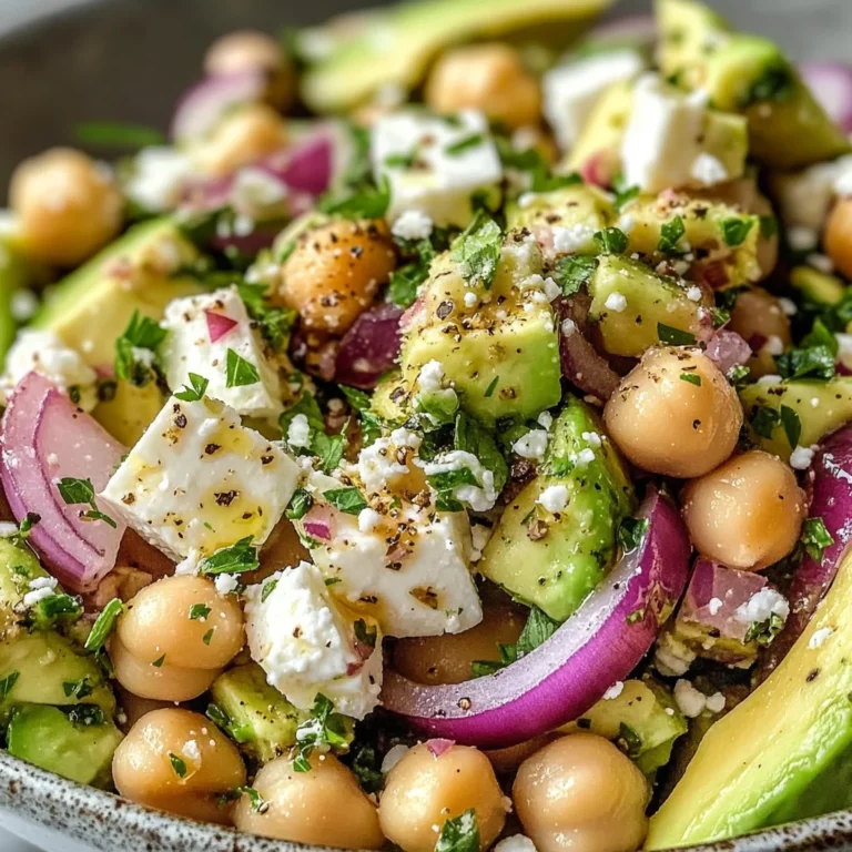 Chickpea Feta Avocado Salad