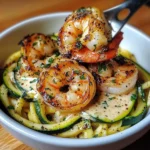 Garlic Shrimp Bowl With Zucchini Noodles & Lemon Butter