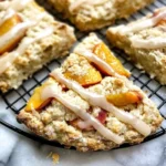 Peach Scones with Honey Vanilla Glaze