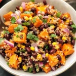 Roasted Sweet Potato Black Bean Quinoa Salad recipe