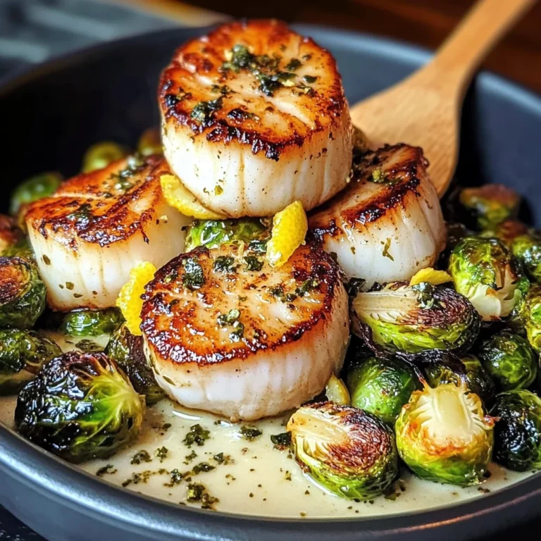 Seared Scallops And Roasted Brussels Sprouts