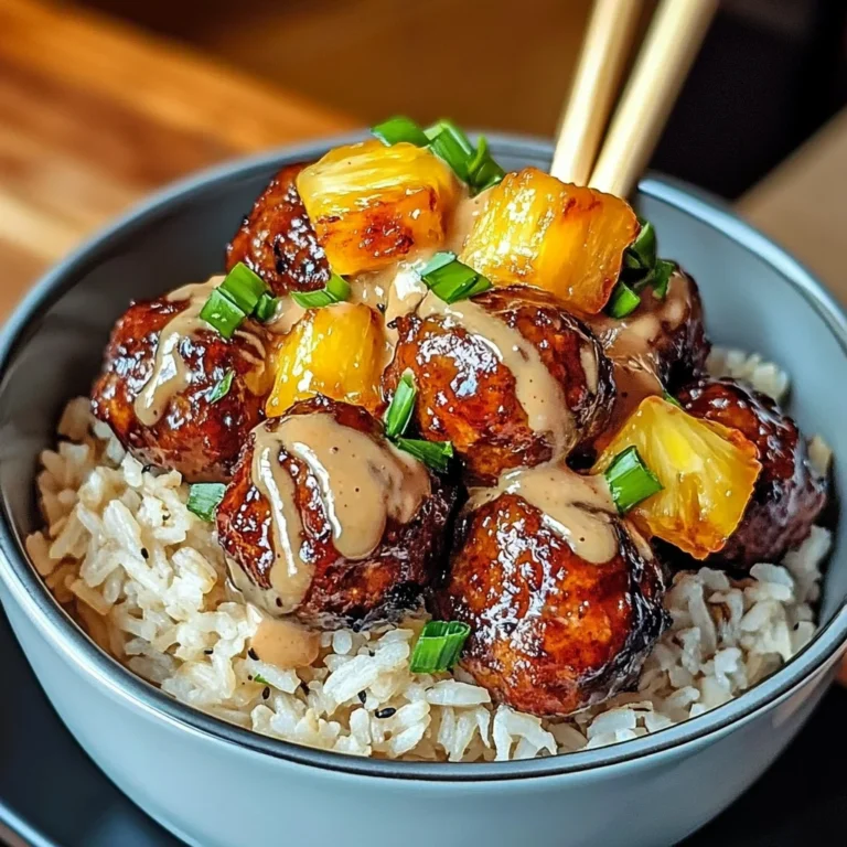 Sweet And Spicy Hawaiian Meatball Bowls