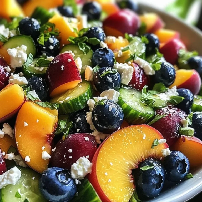 Blueberry Peach Feta Salad