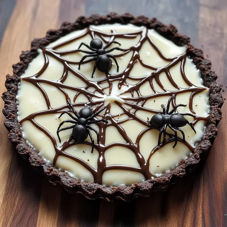 Halloween Chocolate Spiderweb Tart