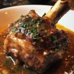 Braised Lamb Shank with Velvety Roasted Garlic Puree