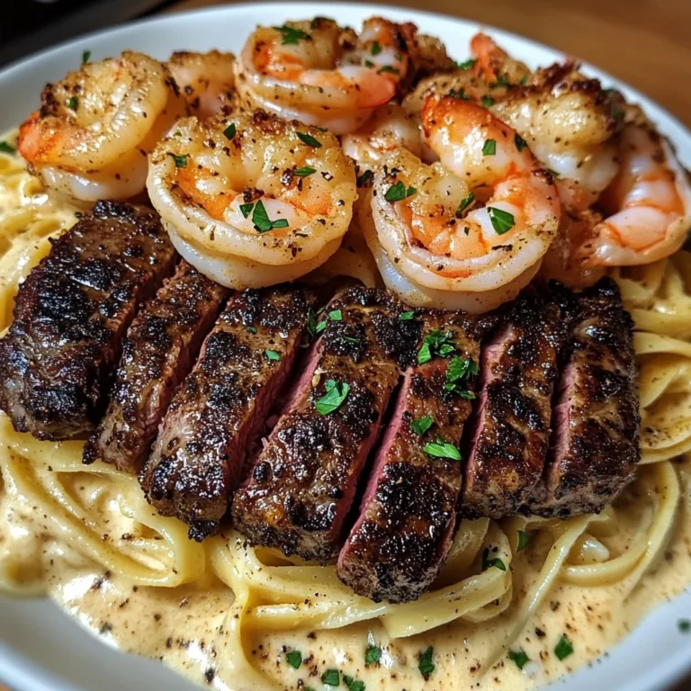 Creamy Cajun Steak and Shrimp Alfredo