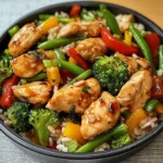 Healthy Chicken and Veggie Stir-Fry with Mixed Rice