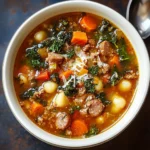 Italian Vegetable Soup with Spicy Sausage