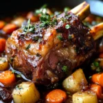 Red Wine Braised Lamb Shank with Root Vegetables