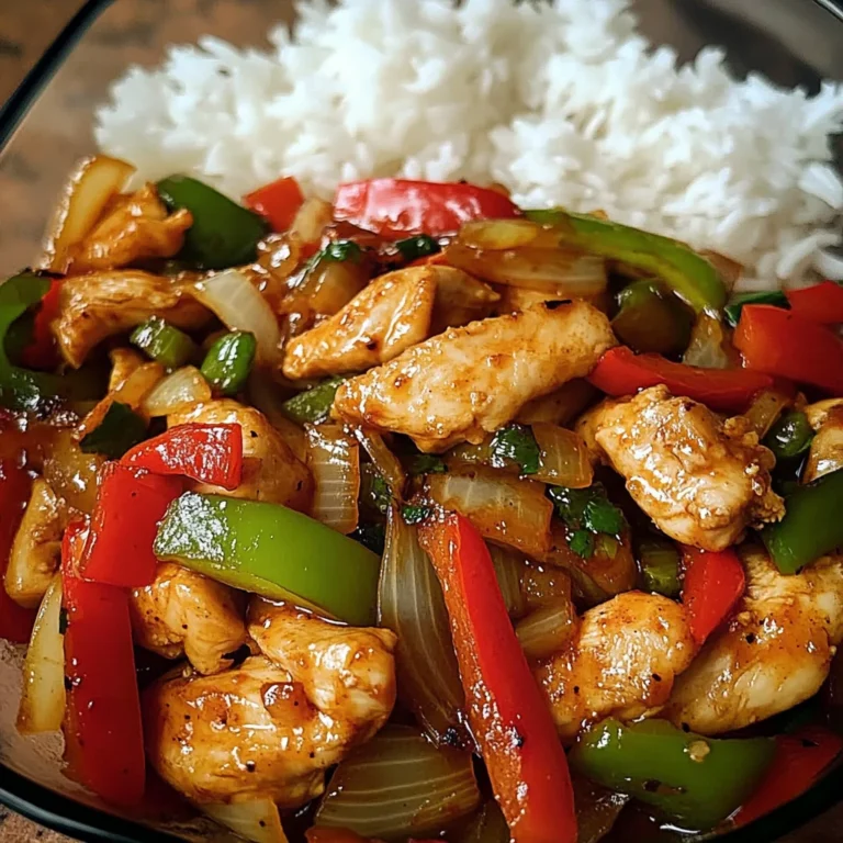 Spicy Garlic Pepper Chicken Stir-Fry with Steamed Rice