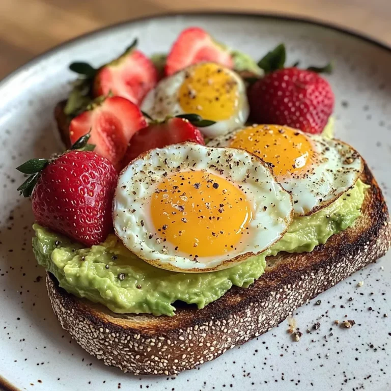Sunny Avocado Egg Toast with Sweet Strawberries