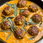 Turkey Meatballs in Pumpkin Sage Sauce