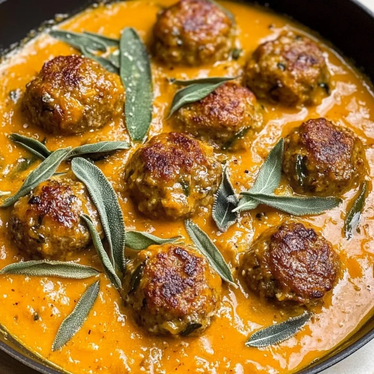 Turkey Meatballs in Pumpkin Sage Sauce