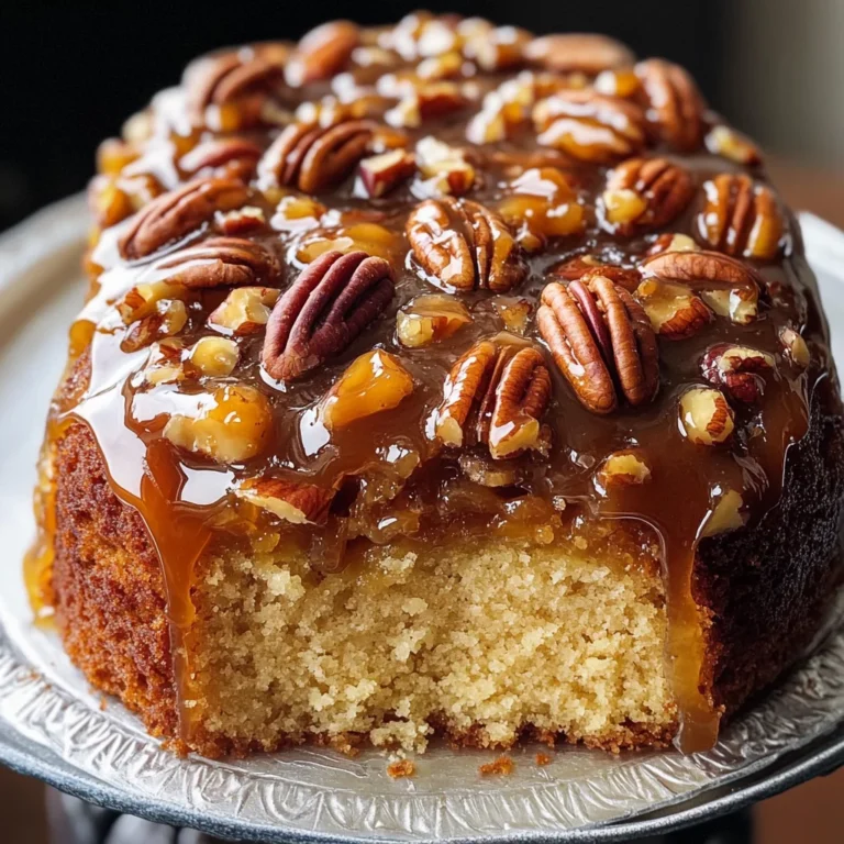 Upside-Down Caramel Pecan Cake