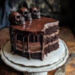 Vegan Chocolate Layer Skull Cake
