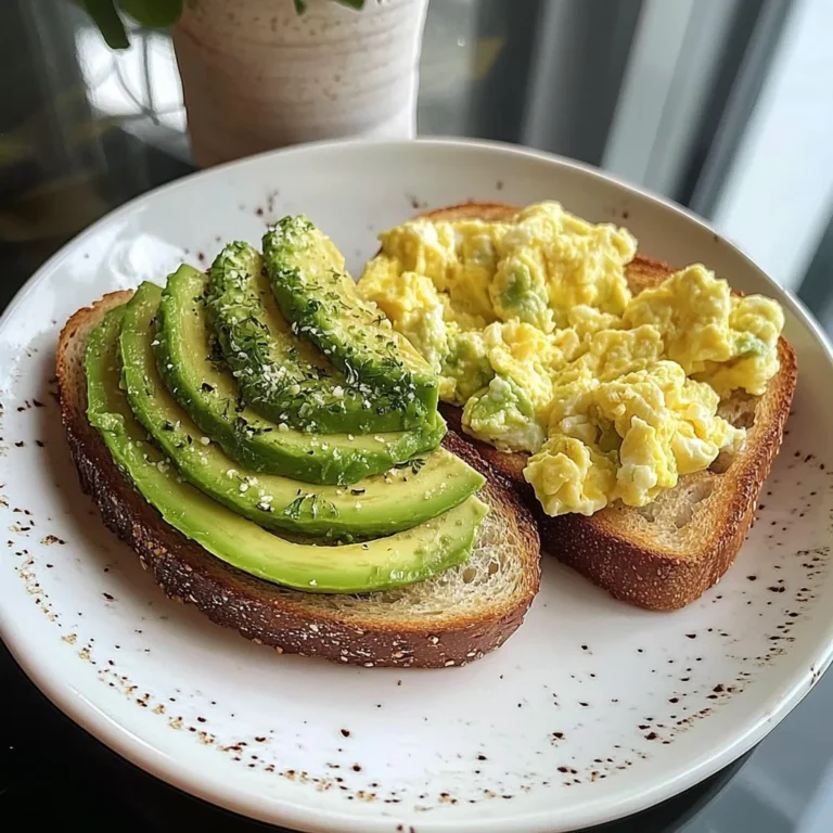 Avocado Toast & Fluffy Scramble with Iced Matcha