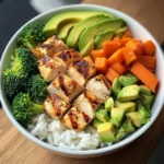 Chicken, Rice & Veggie Bowl with Avocado