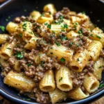 Creamy Garlic Beef Pasta