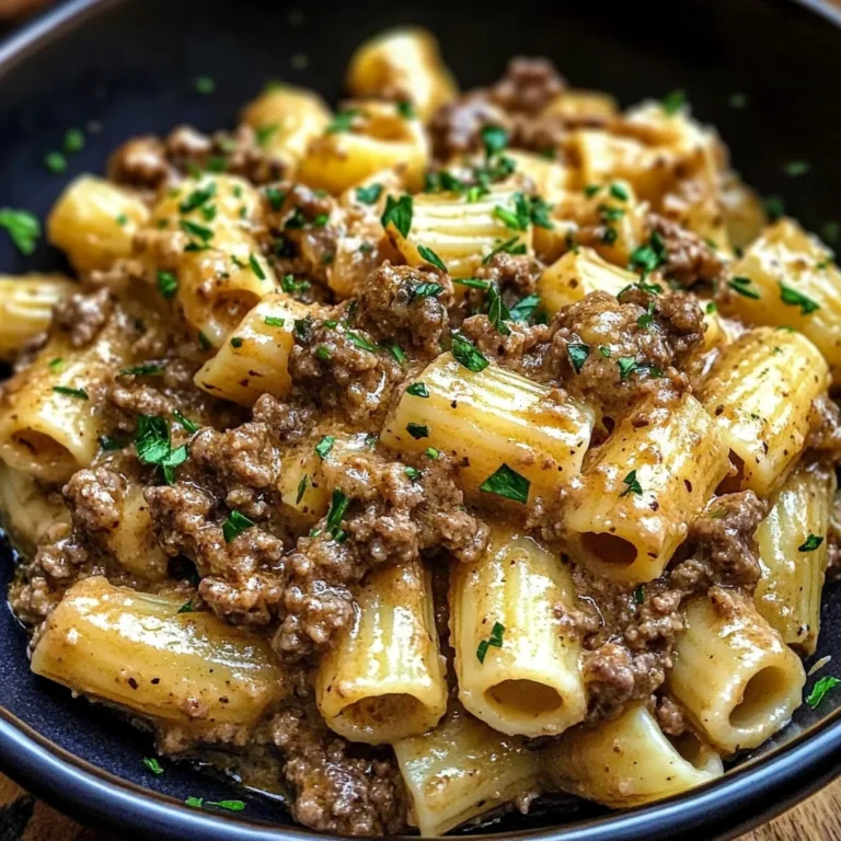 Creamy Garlic Beef Pasta
