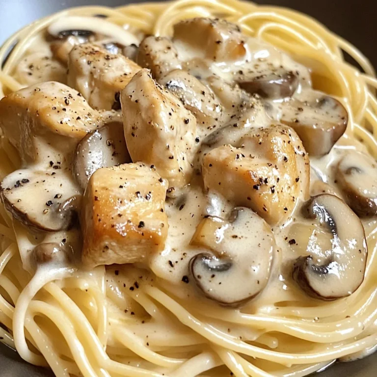 Creamy Garlic Chicken & Mushroom Pasta