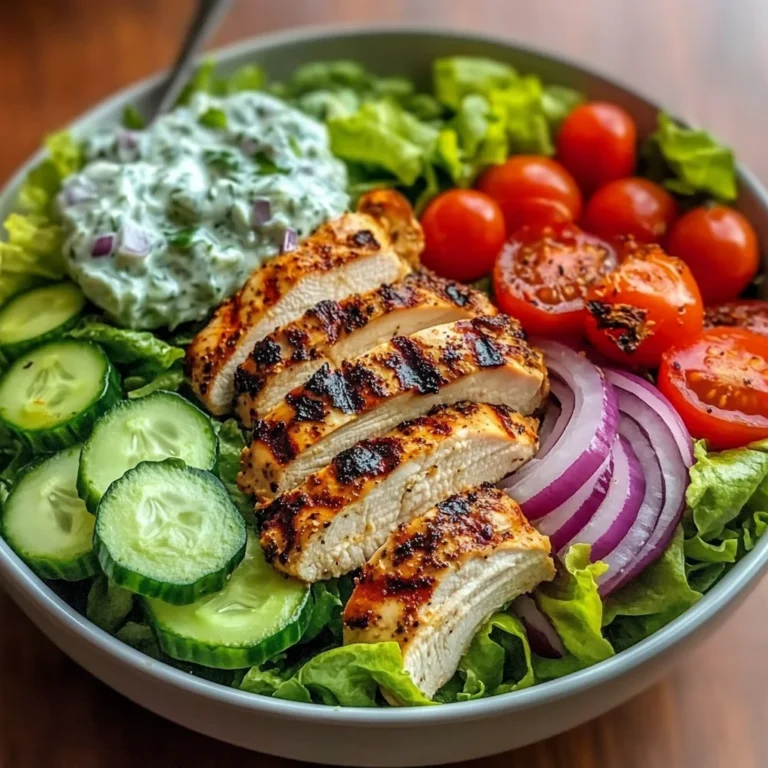 Greek Chicken Salad Bowl with Tzatziki