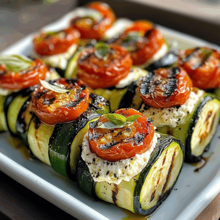 Grilled Zucchini Rollups with Lemon-Basil Ricotta & Slow Roasted Tomatoes
