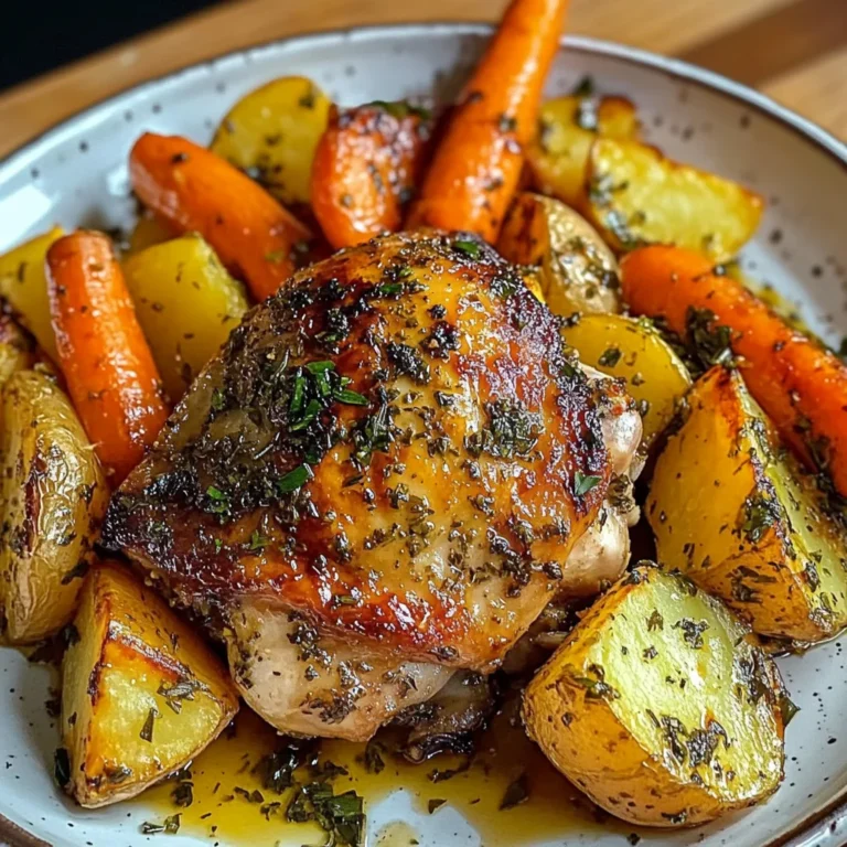 Herb-Roasted Chicken Thighs with Golden Potatoes & Sweet Carrots