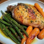 Herb Roasted Chicken with Garlic Green Beans & Glazed Carrots