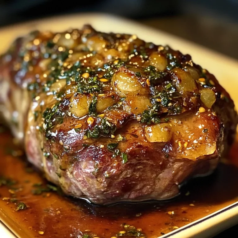 Roasted Lamb Leg with Honey-Dijon Glaze
