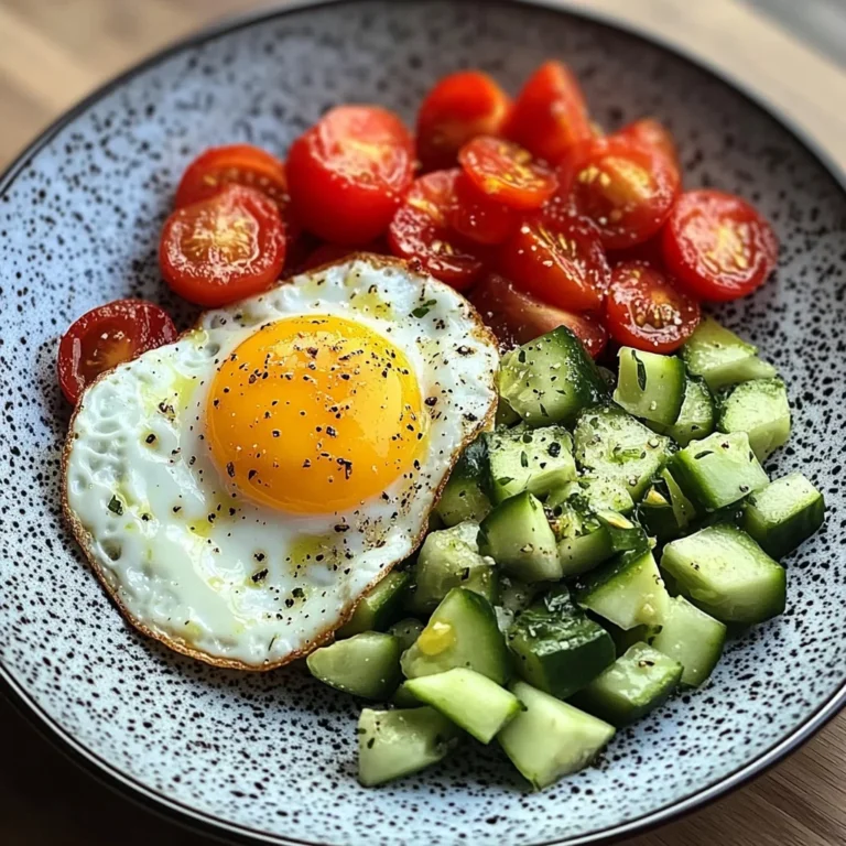 Sunny Egg with Avocado-Cucumber Tomato Salad
