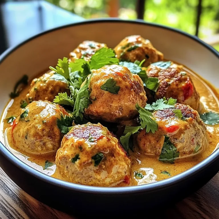 Thai Chicken Meatballs in Creamy Coconut Curry